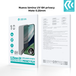 Láminas Hidrogel UV 6H Privacy (10u)